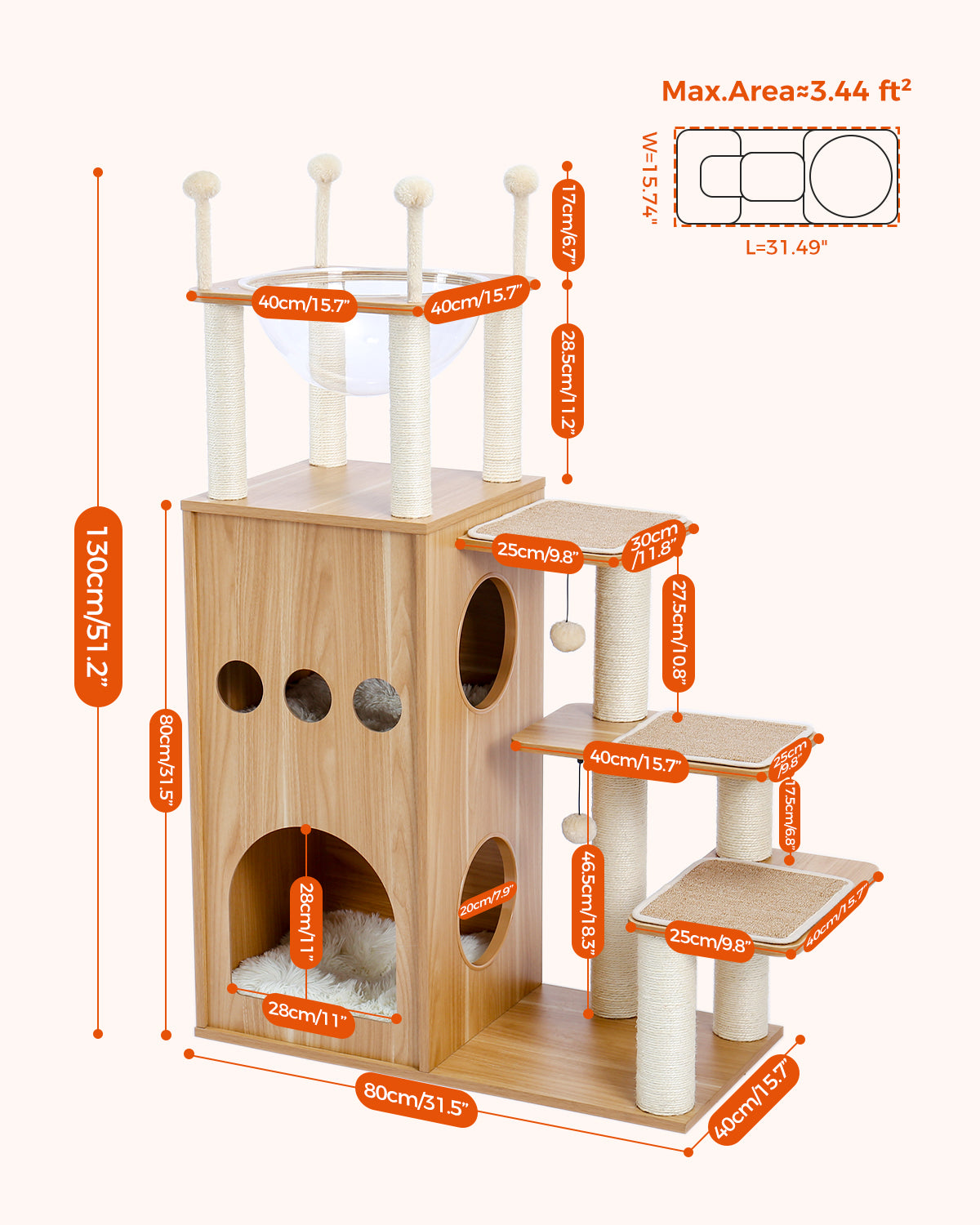 PAWZ Road | 130cm Tiragraffi di legno