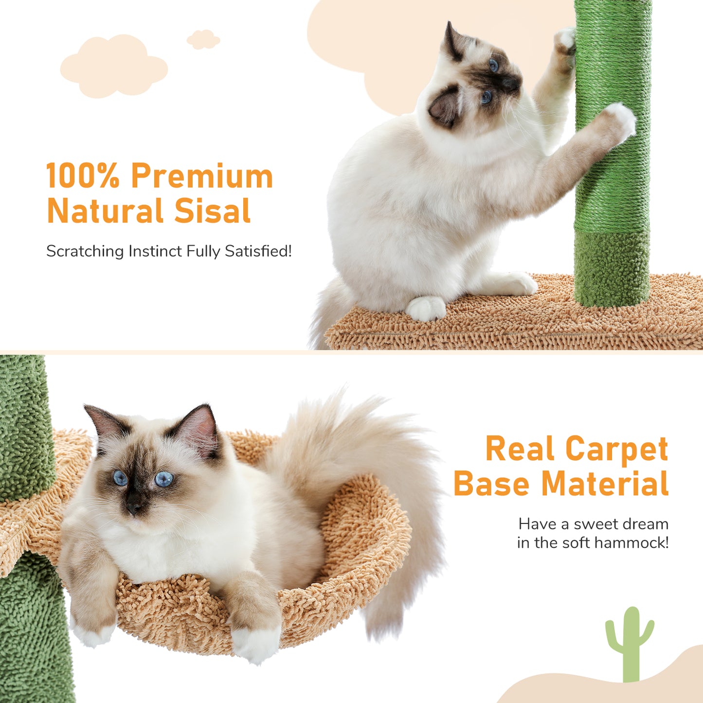 PAWZ Road | 240cm Tiragriffi Cactus con allungamento fino al soffitto