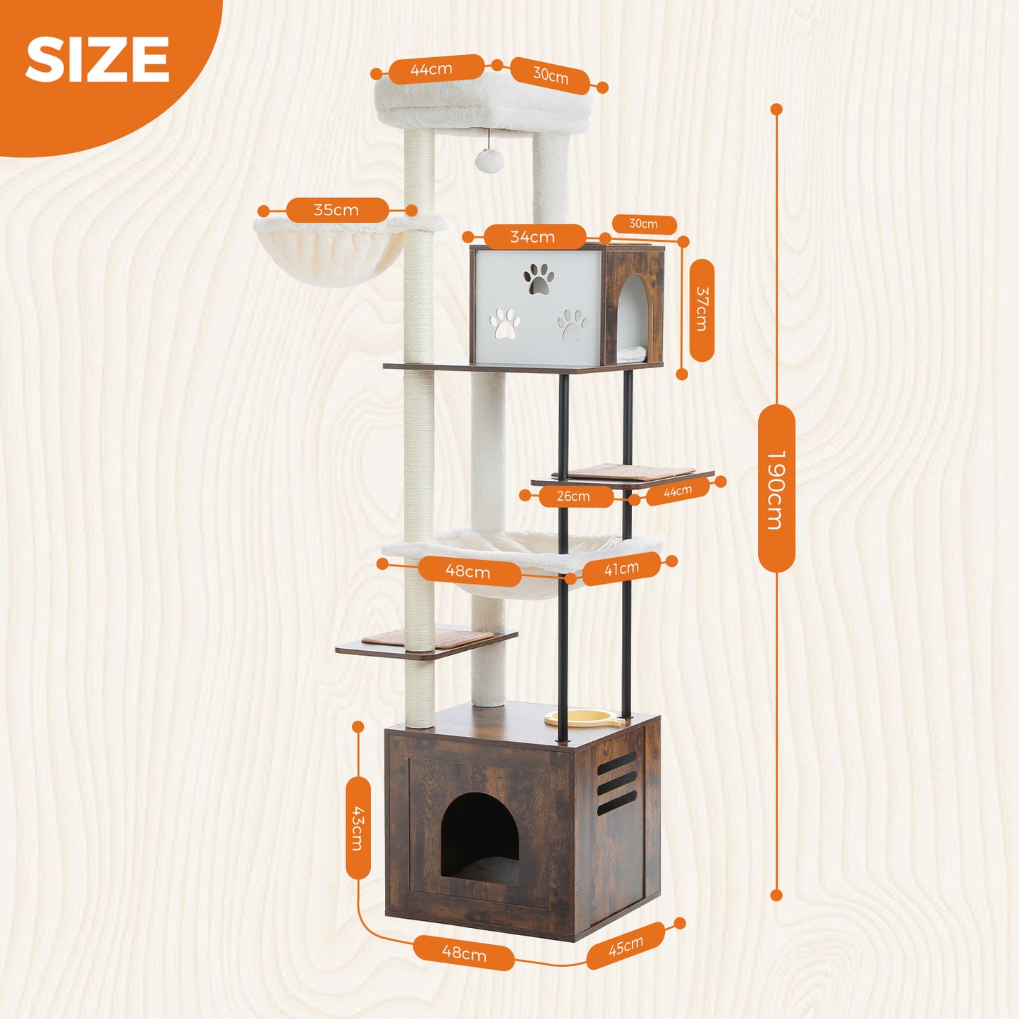 PAWZ Road | 190cm Tiragriffi XXL di Legno