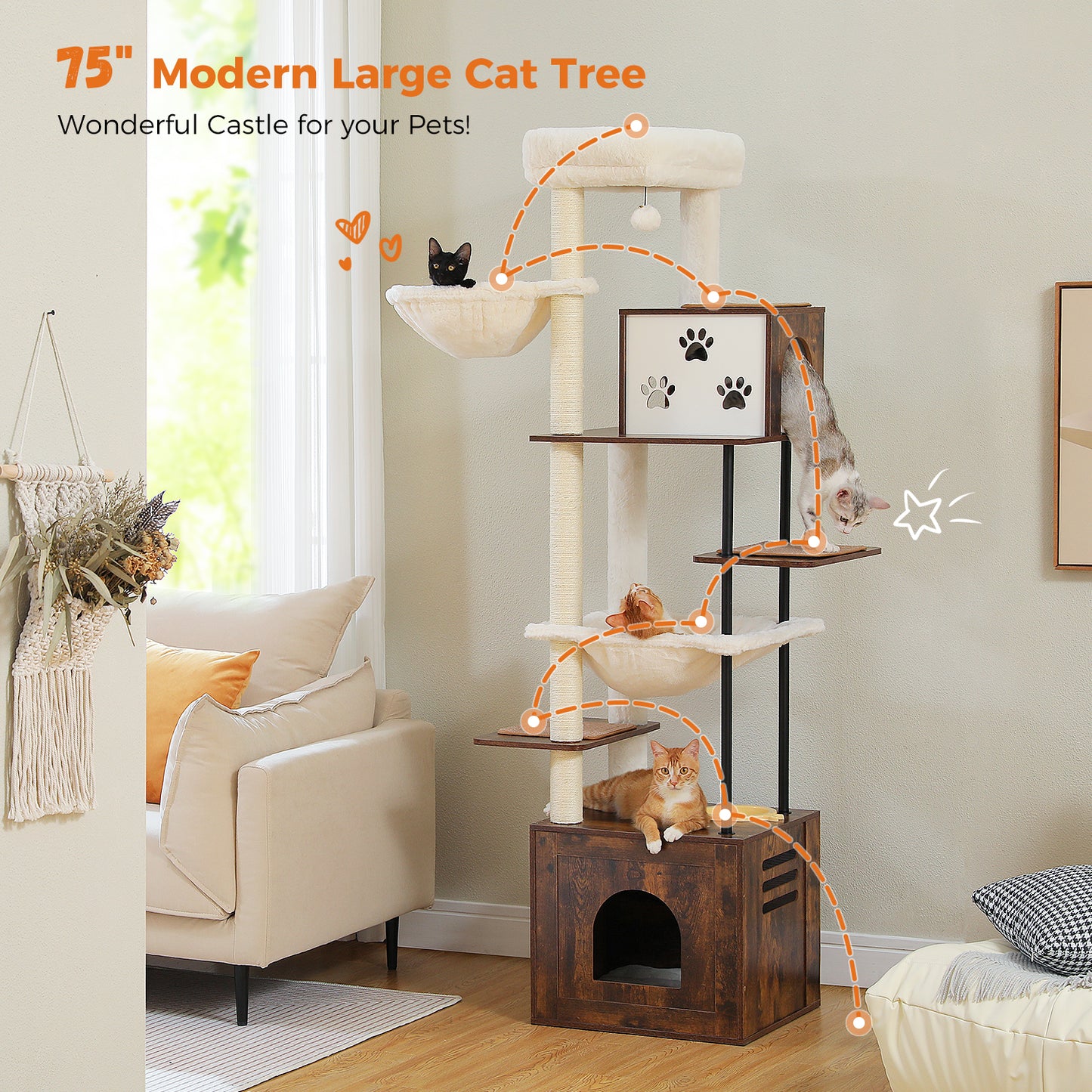 PAWZ Road | 190cm Tiragriffi XXL di Legno