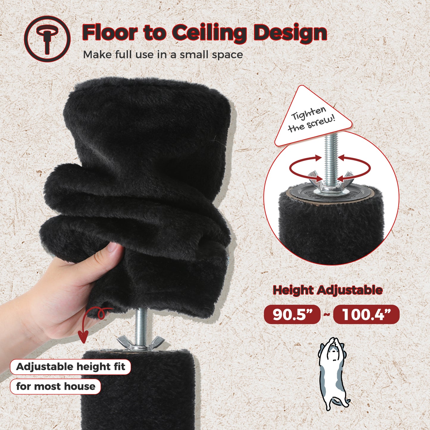 PAWZ Road | 230cm Tiragriffi estensibile al soffitto