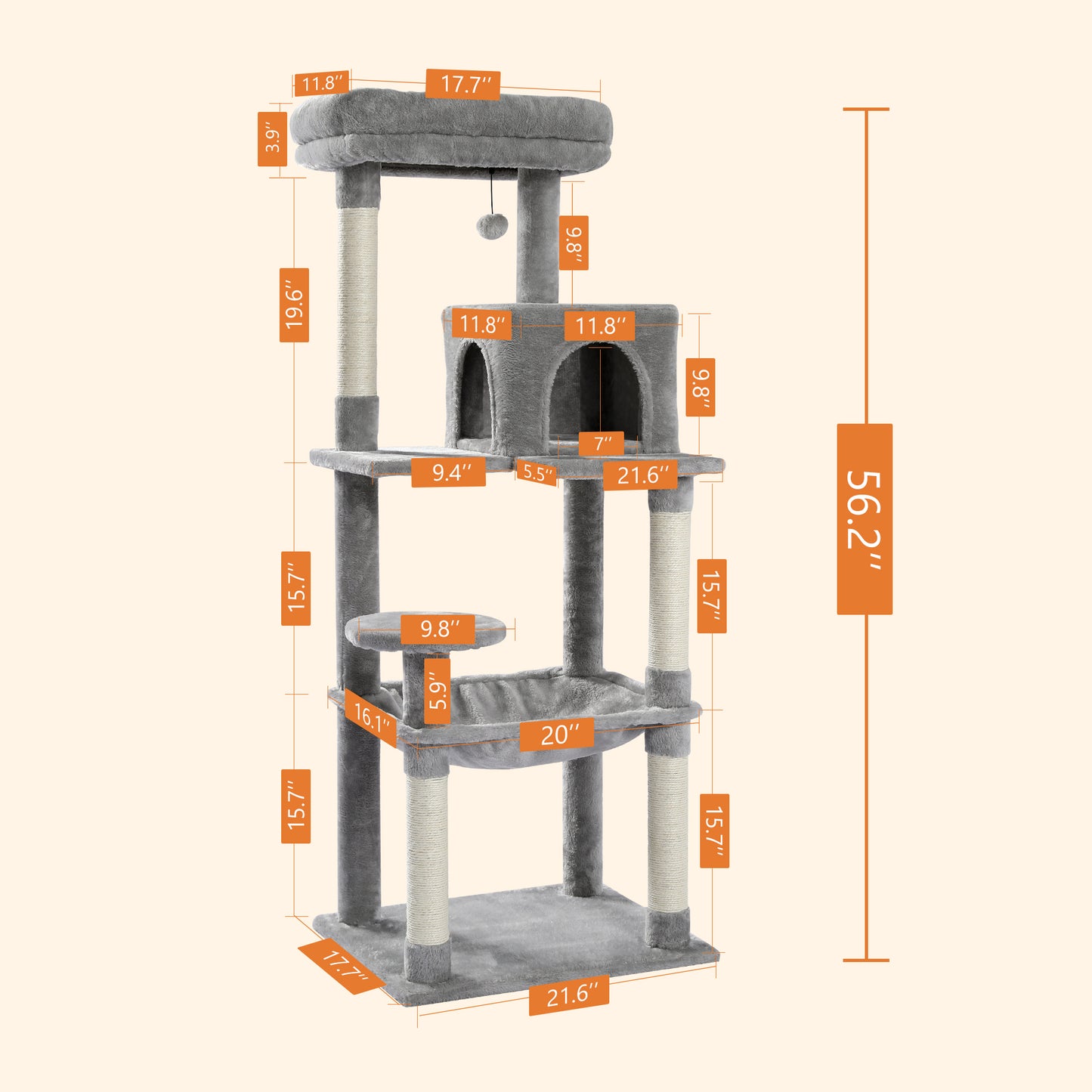 PAWZ Road | 140cm Tiragraffi a quattro piani