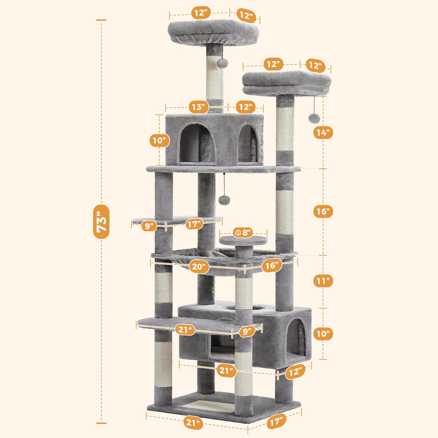 PAWZ Road | 140cm Tiragraffi con amaca XXL