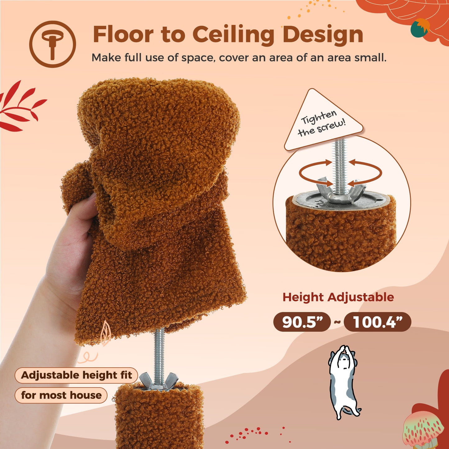 PAWZ Road | 230cm Tiragriffi estensibile al soffitto