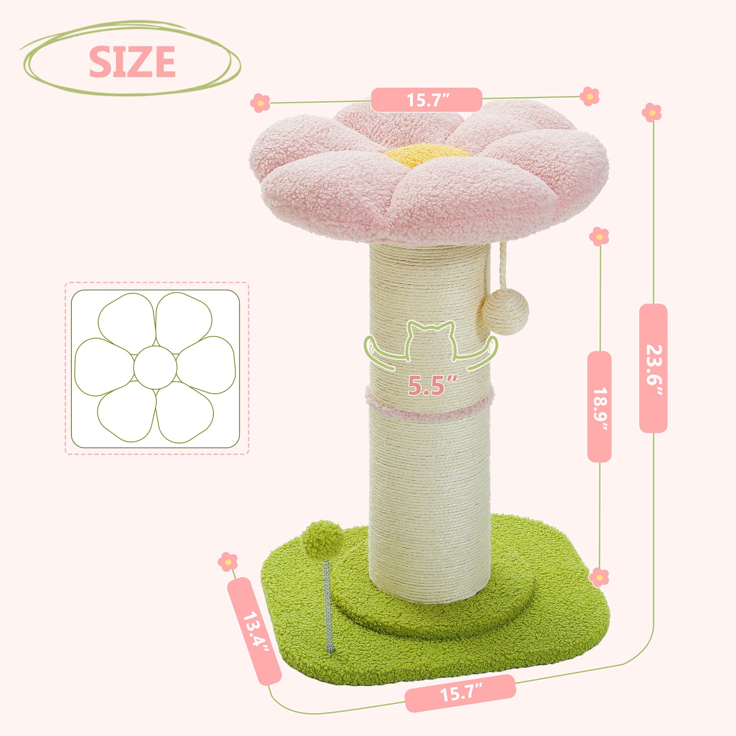 PAWZ Road | Tiragriffi a forma di fiore in sisal