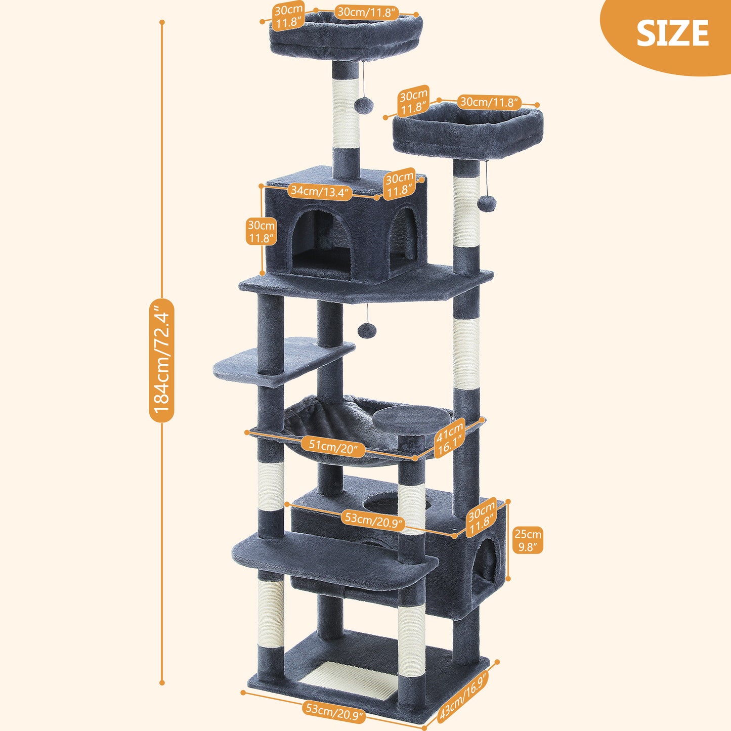 PAWZ Road | 140cm Tiragraffi con amaca XXL