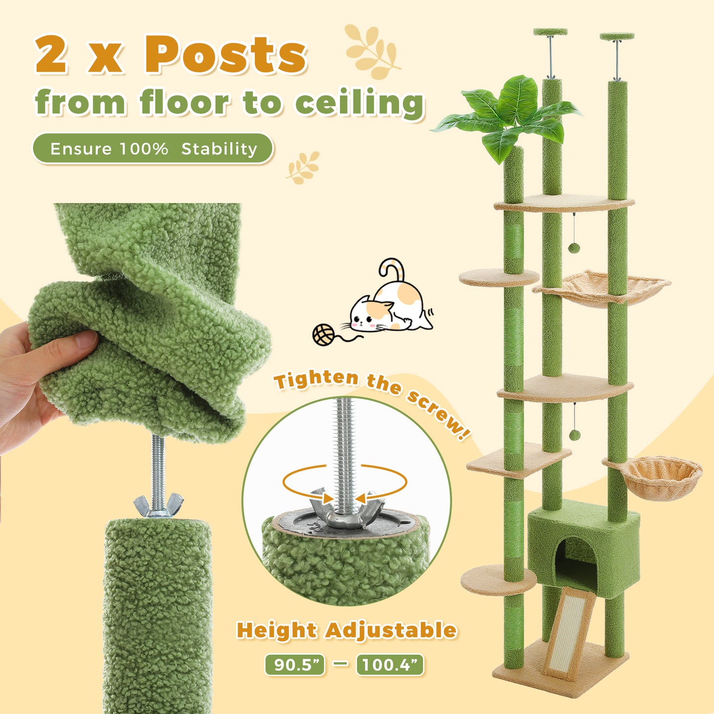 PAWZ Road | 230cm Tiragriffi estensibile al soffitto