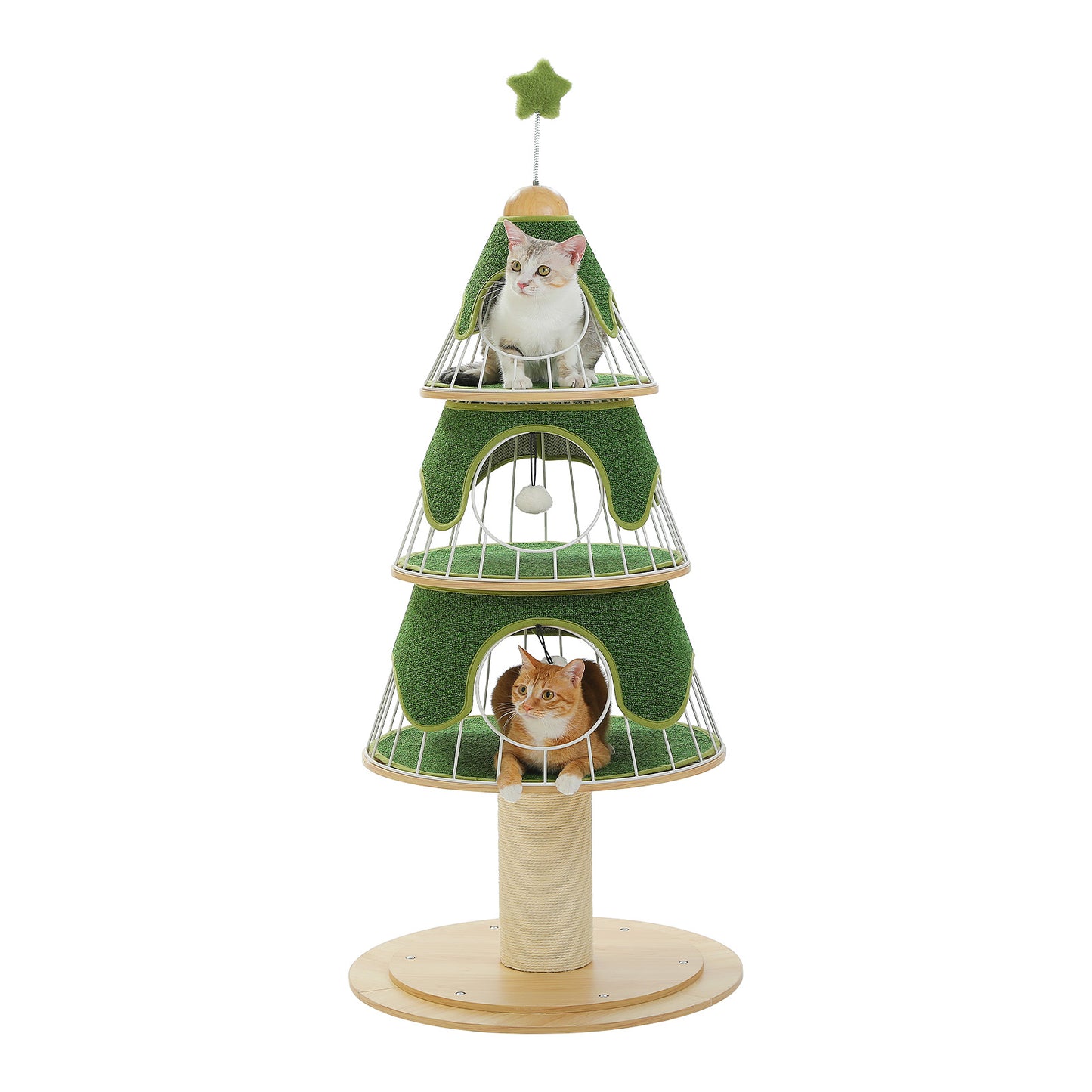 PAWZ Road | 130cm Tiragriffi a forma dell’albero di Natale a tre piani