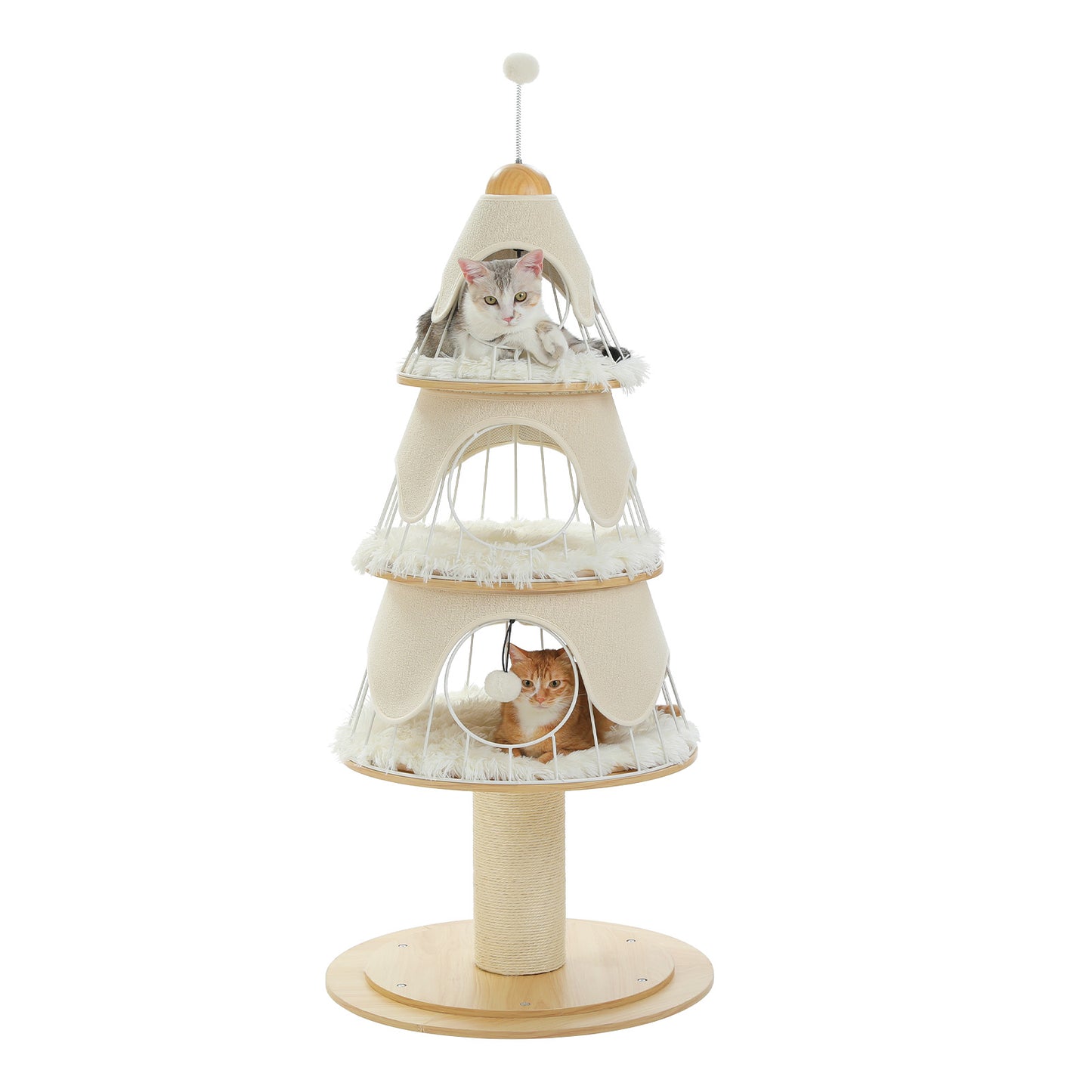 PAWZ Road | 130cm Tiragriffi a forma dell’albero di Natale a tre piani