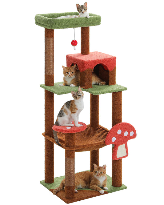 PAWZ Road | 140cm Albero con Tiragriffi per Gatti a quattro piani XXL