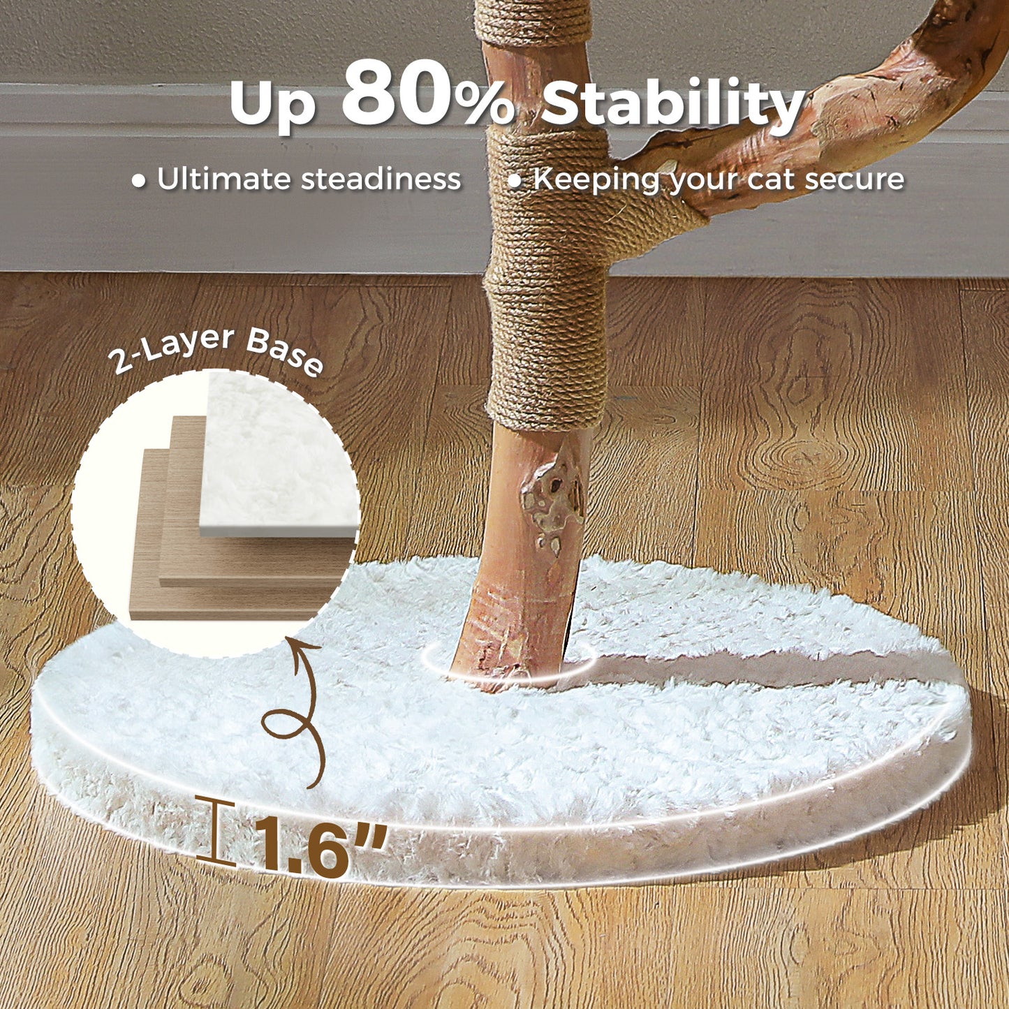 PAWZ Road | 90cm Tiragriffi di legno puro a forma di fiore