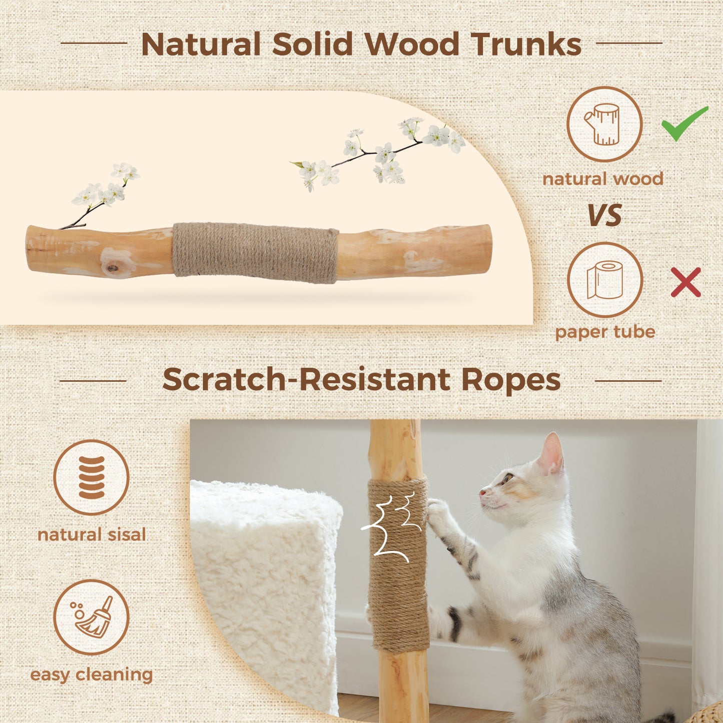PAWZ Road | 102cm Tiragriffi di Legno puro