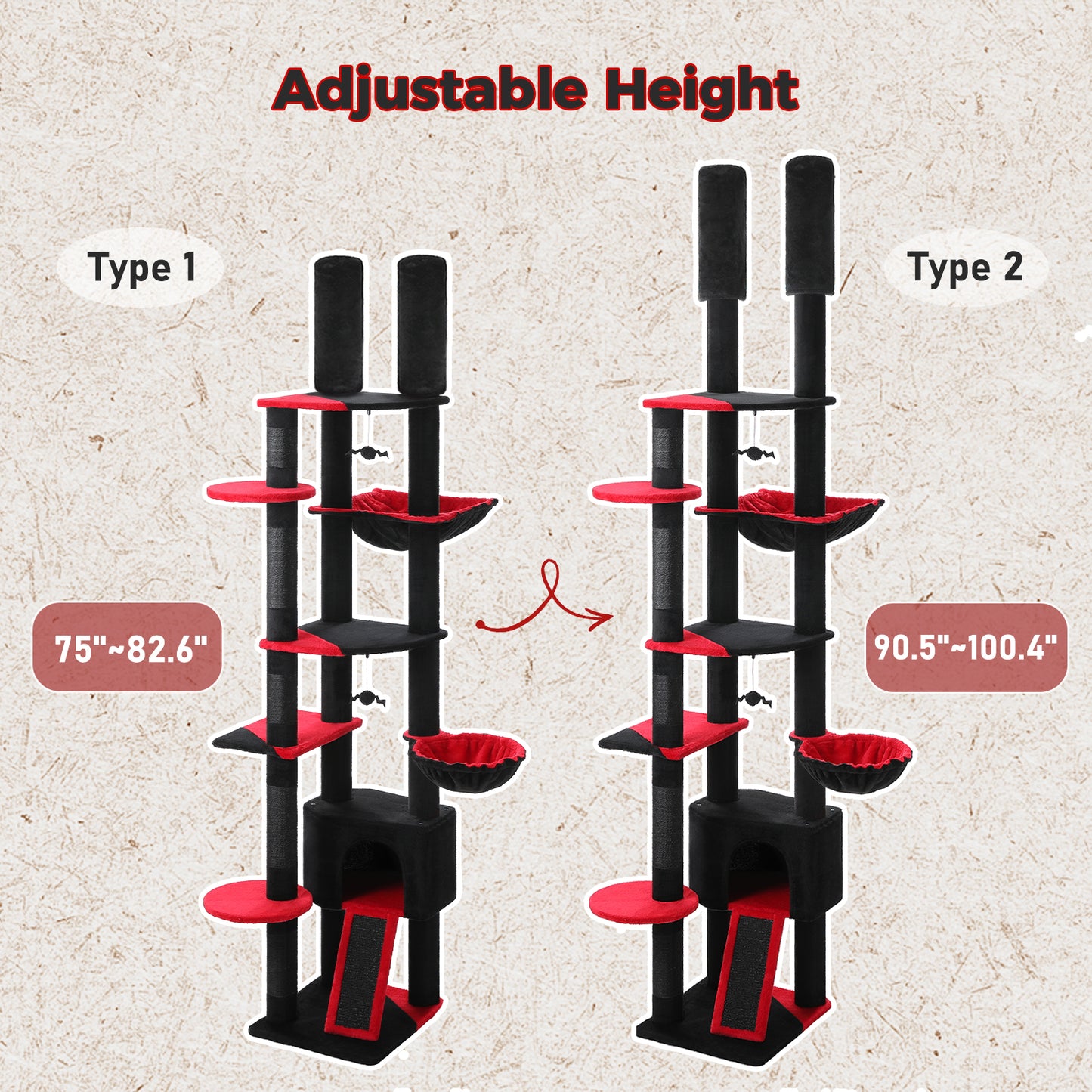 PAWZ Road | 230cm Tiragriffi estensibile al soffitto