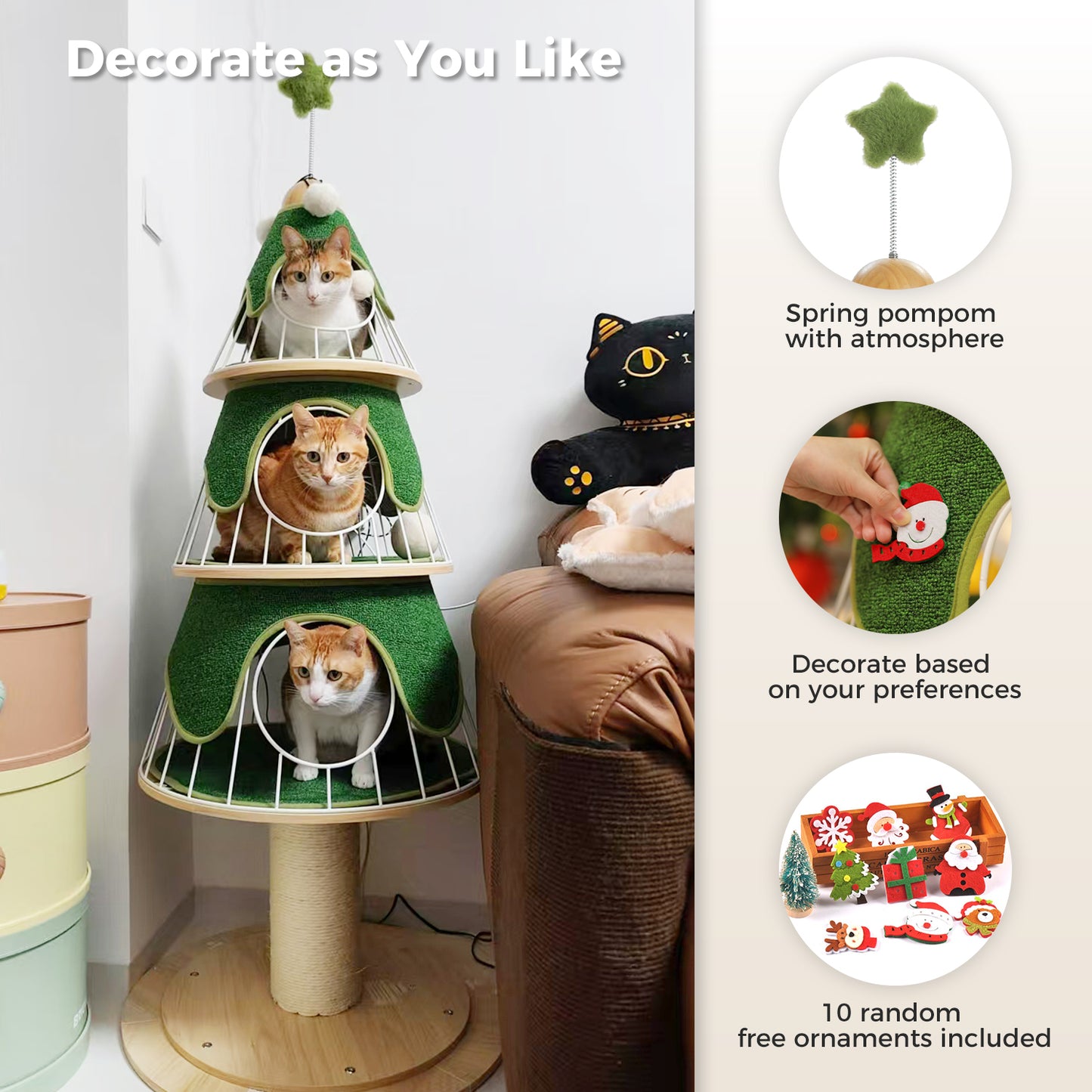 PAWZ Road | 130cm Tiragriffi  a forma dell’albero di Natale a tre piani