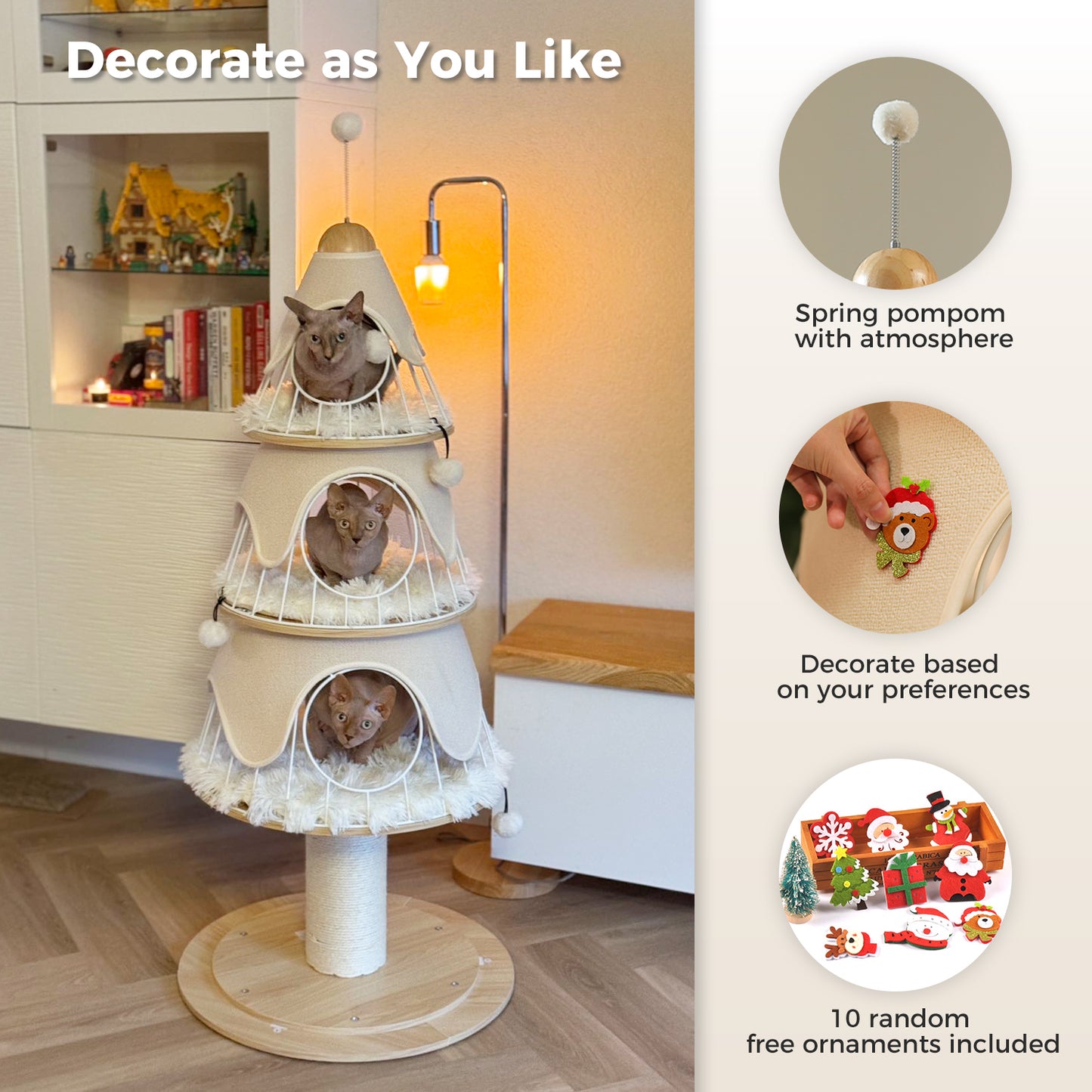 PAWZ Road | 130cm Tiragriffi  a forma dell’albero di Natale a tre piani
