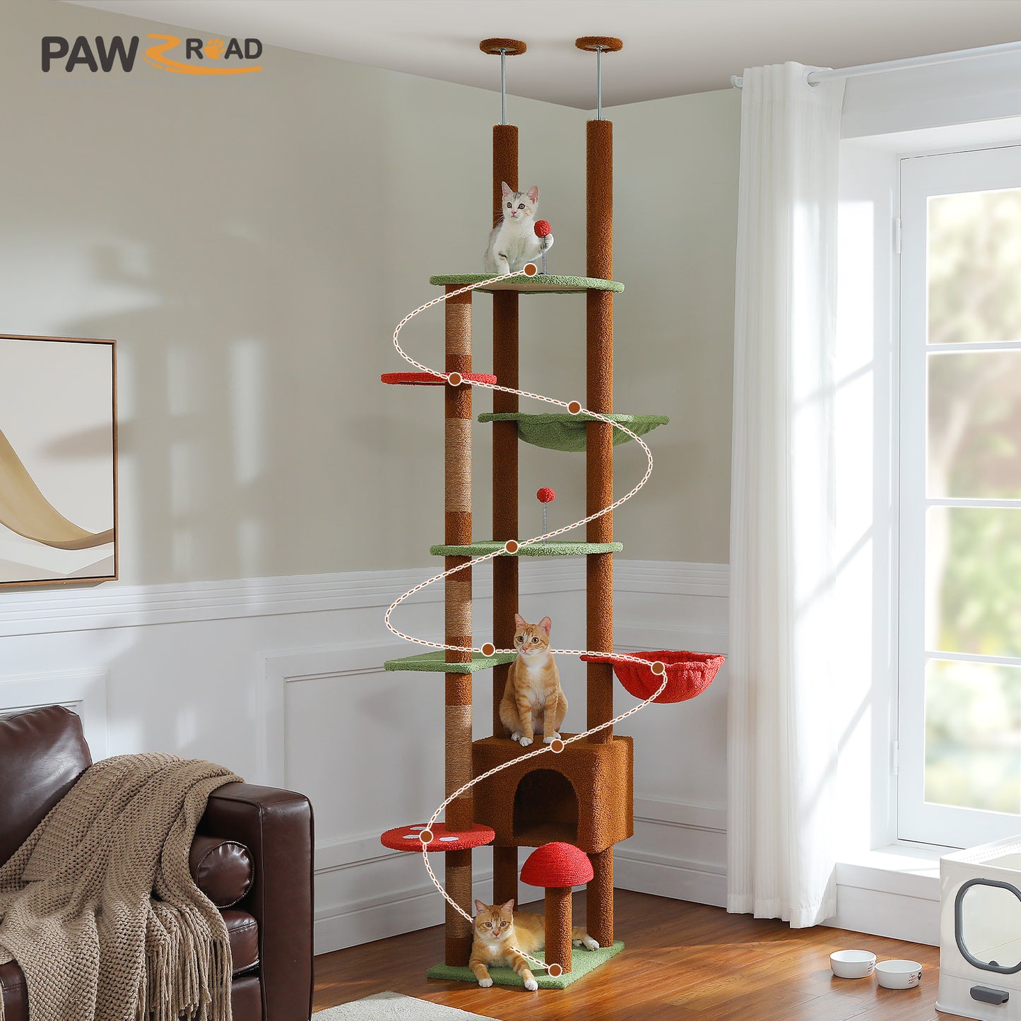 PAWZ Road | 230cm Tiragriffi estensibile al soffitto