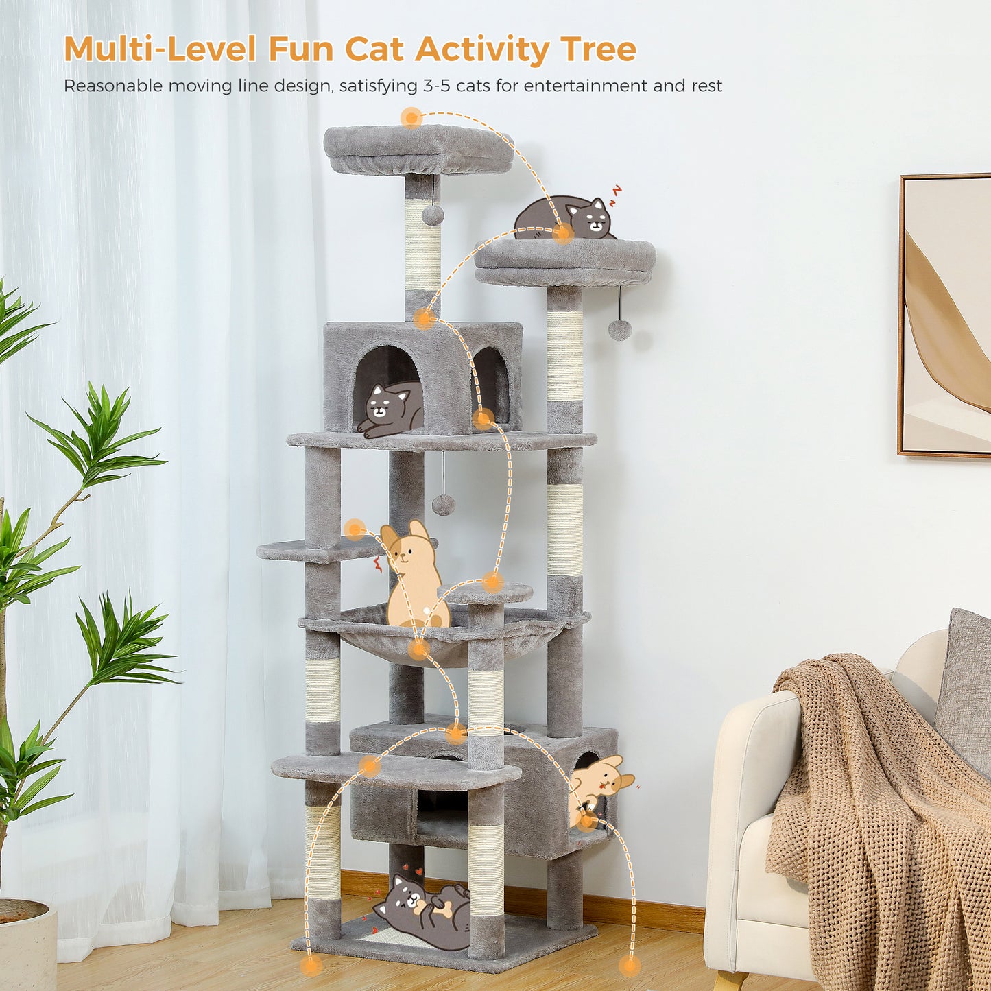 PAWZ Road | 140cm Tiragraffi con amaca XXL