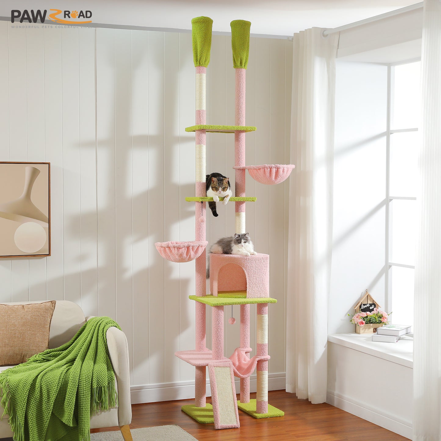 PAWZ Road | 210cm Albero di Tiragriffi per gatti con allungamento fino al soffitto