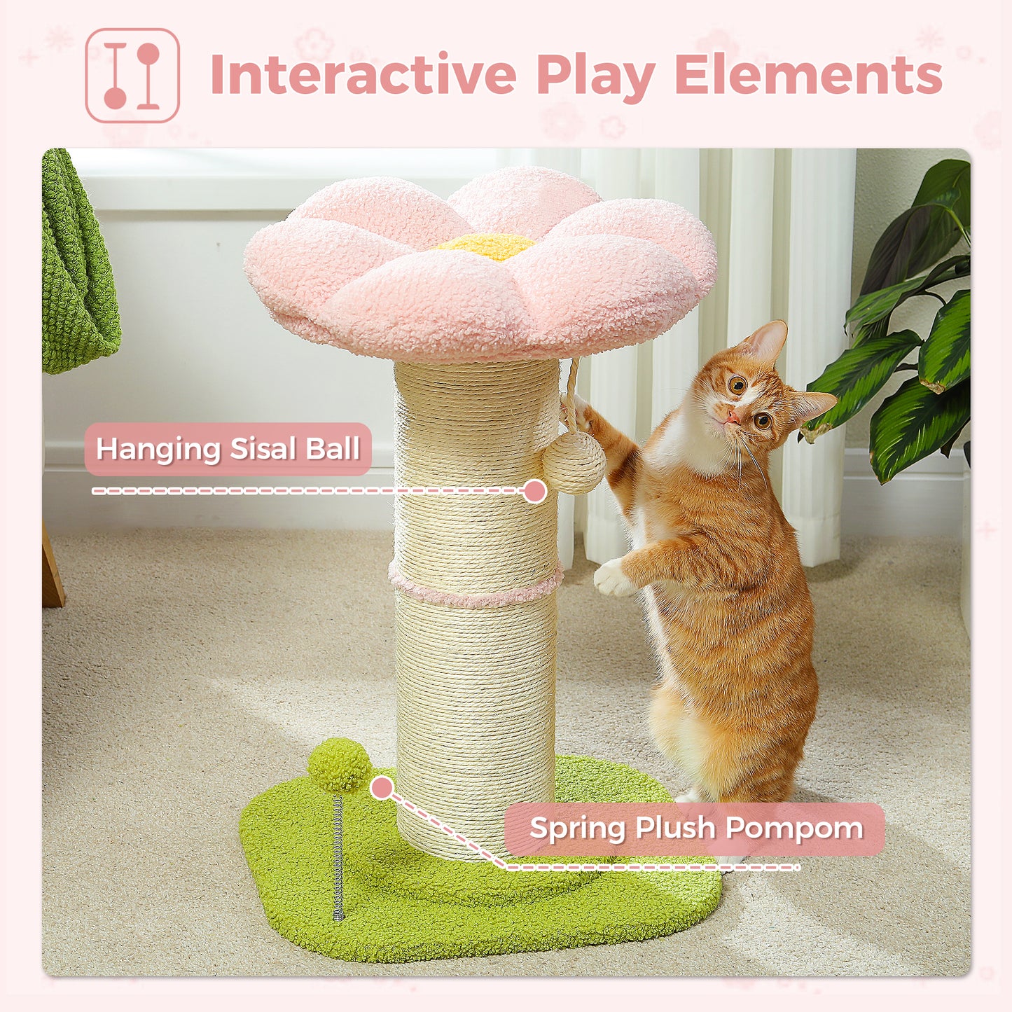 PAWZ Road | Tiragriffi a forma di fiore in sisal