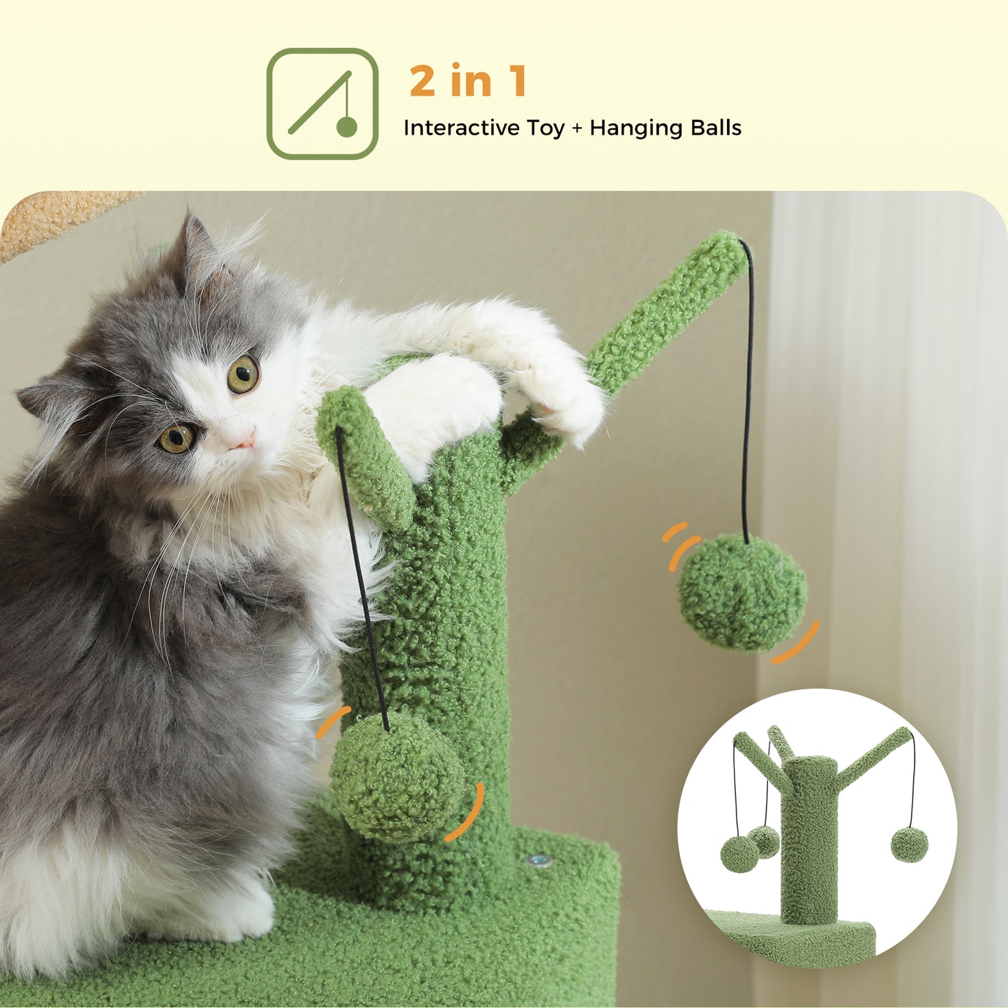 PAWZ Road | 105cm Albero di tiragriffi per gatti cactus serie