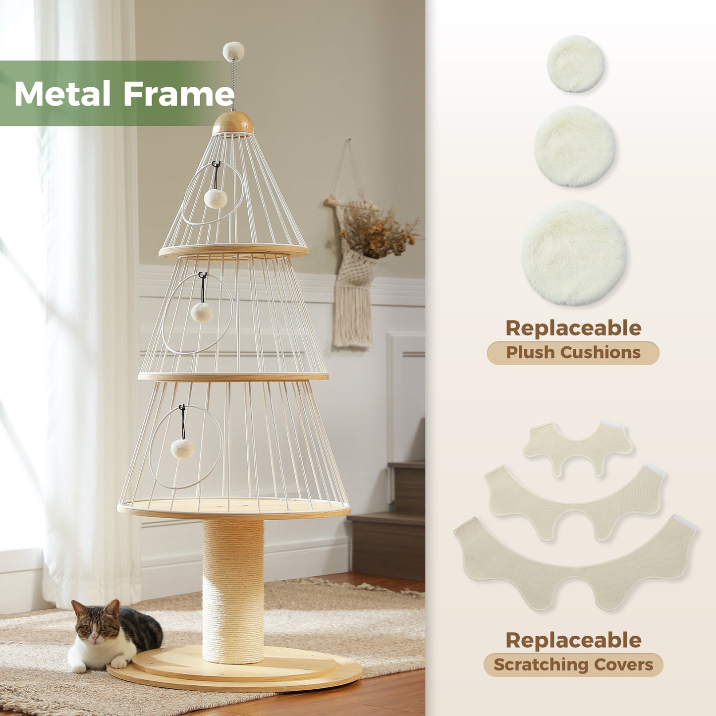 PAWZ Road | 130cm Tiragriffi  a forma dell’albero di Natale a tre piani
