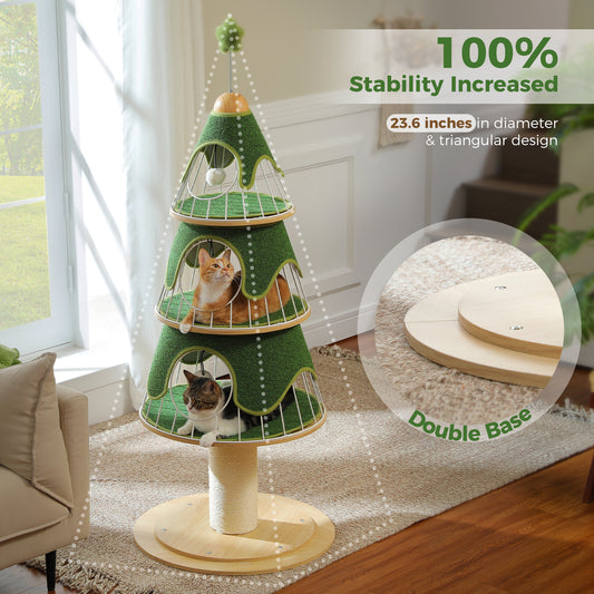 PAWZ Road | 130cm Tiragriffi  a forma dell’albero di Natale a tre piani