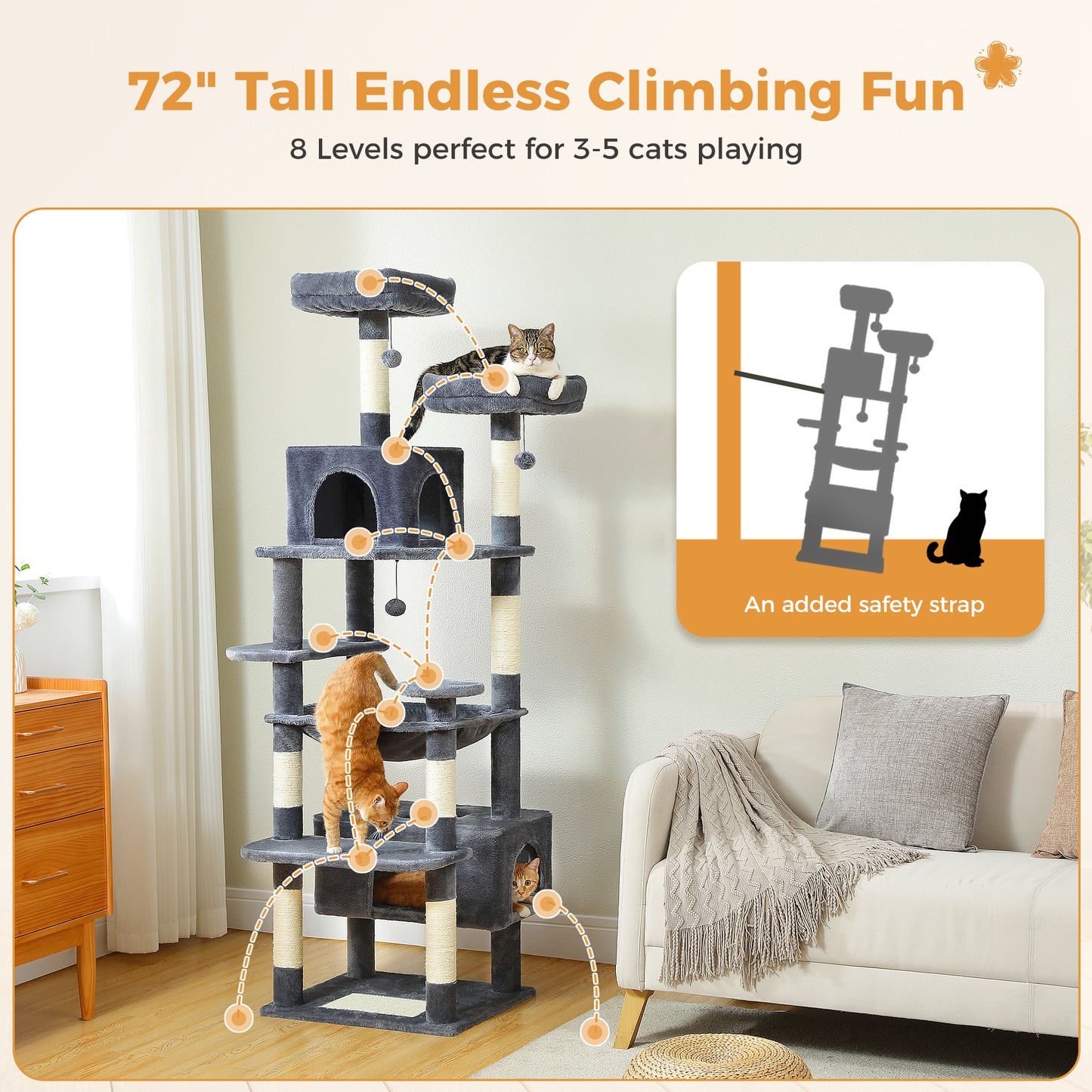 PAWZ Road | 140cm Tiragraffi con amaca XXL