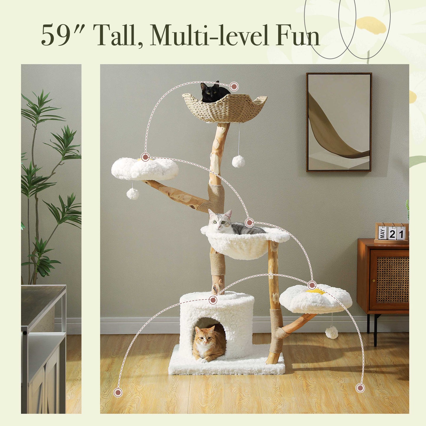 PAWZ Road | 150cm Tiragriffi XXL di legno puro
