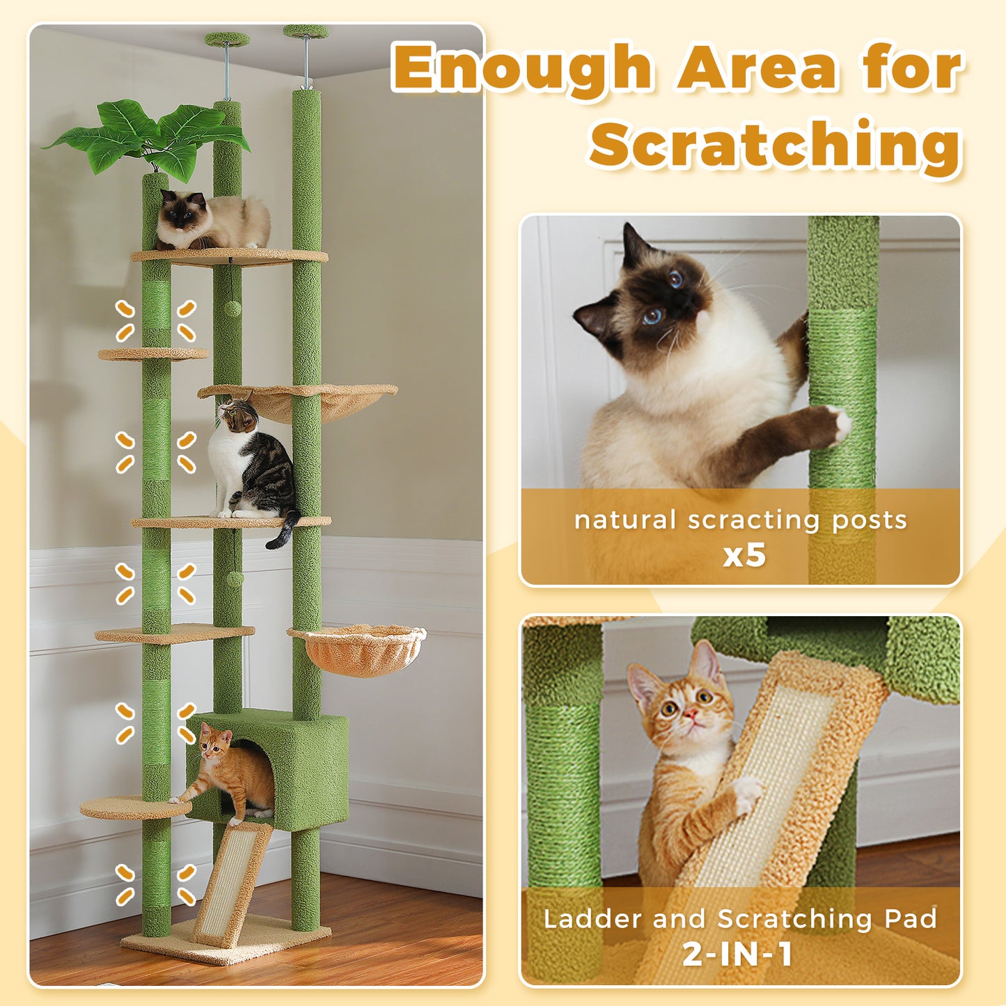 PAWZ Road | 230cm Tiragriffi estensibile al soffitto