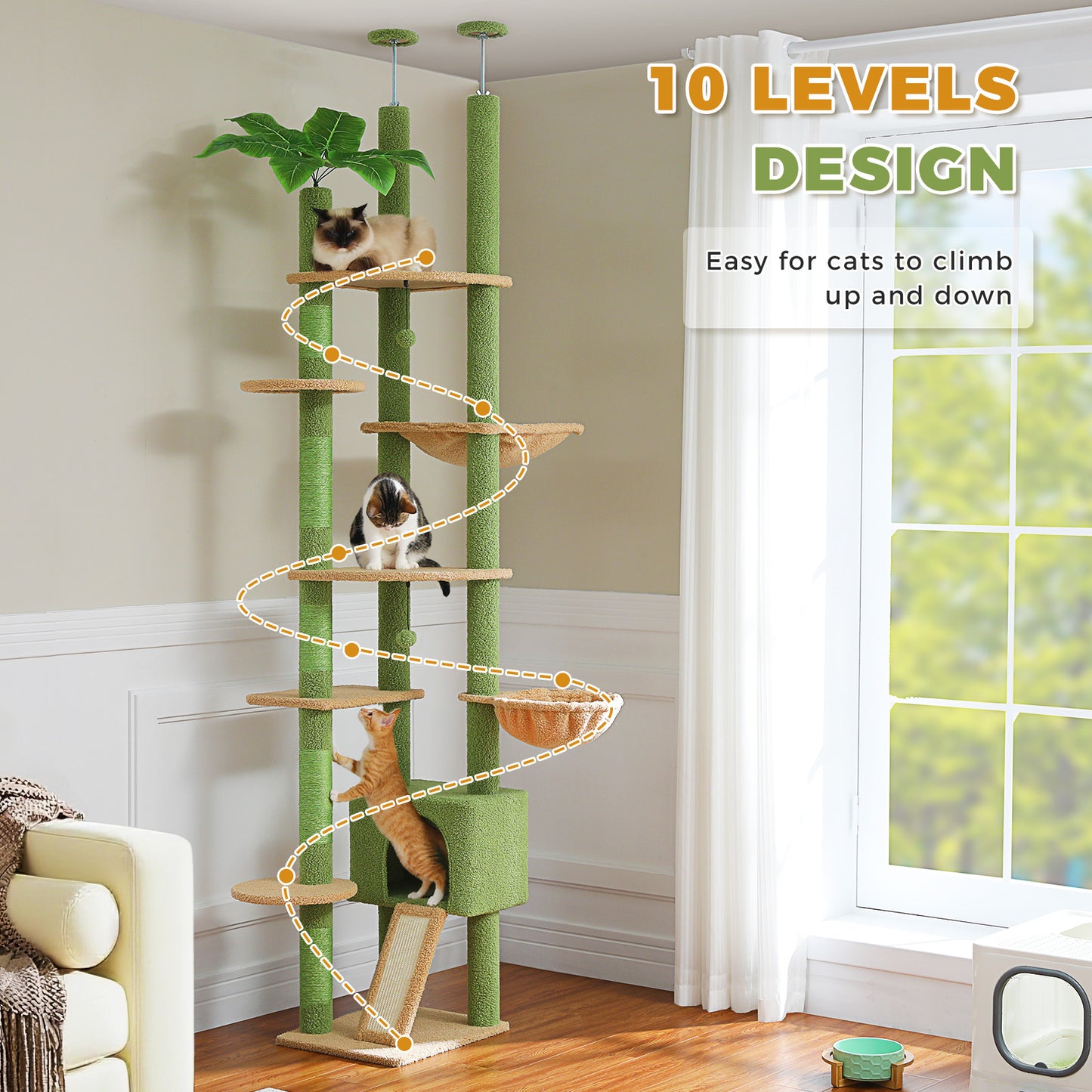 PAWZ Road | 230cm Tiragriffi estensibile al soffitto
