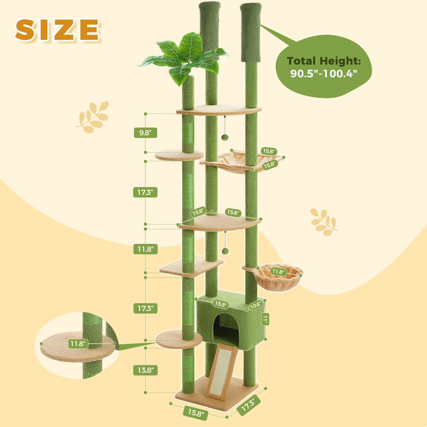 PAWZ Road | 230cm Tiragriffi estensibile al soffitto